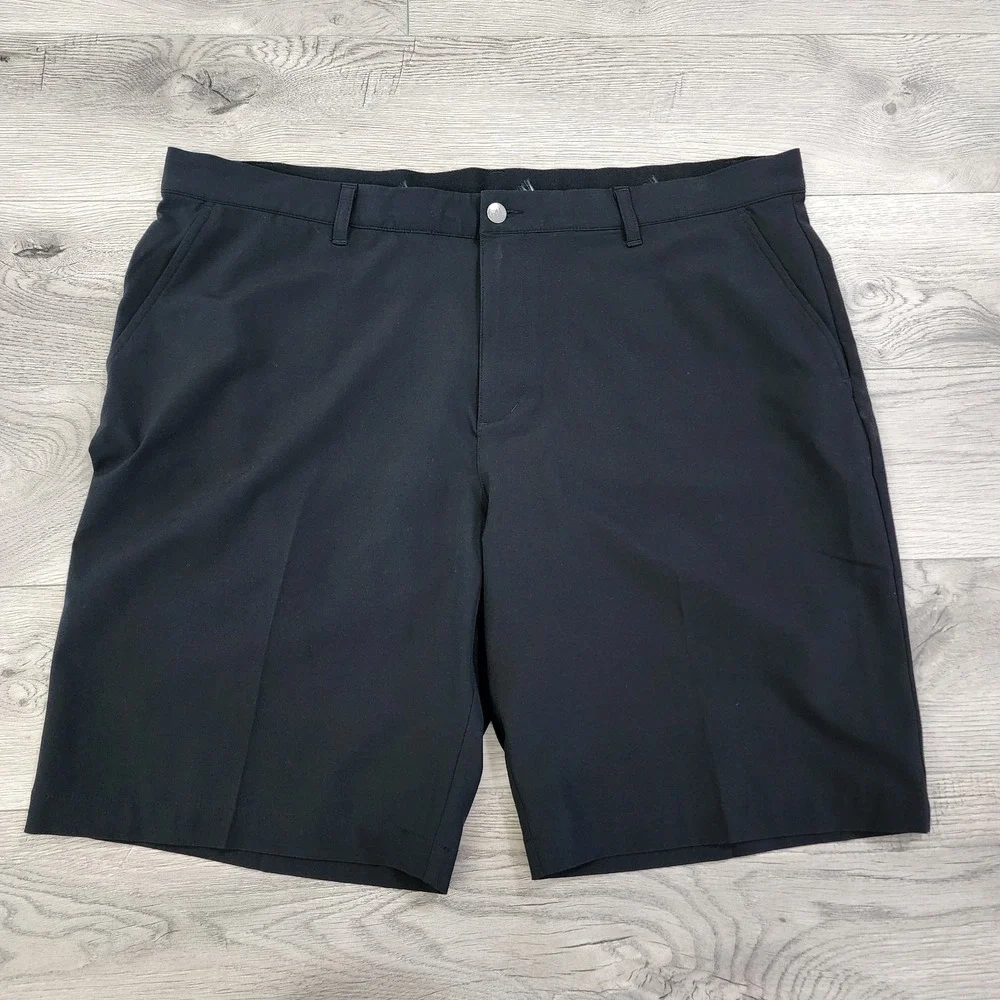 Adidas Prime‎ Green Chino Golf Performance Shorts Mens Black Flat Front Size 40